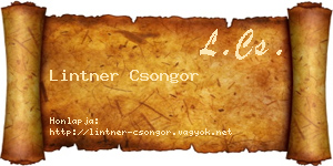 Lintner Csongor névjegykártya